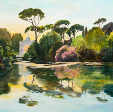 Pintura intitulada "Rome, reflets baroq…" por Isabelle Jourdain, Obras de arte originais, Óleo