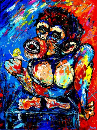 Pintura titulada "Abstract King Kong…" por Jovanart, Obra de arte original, Acrílico Montado en Bastidor de camilla de madera