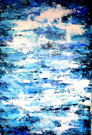 Painting titled "Blue World" by Jovanart, Original Artwork, Acrylic