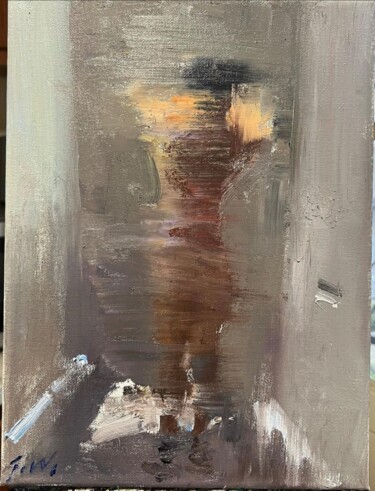 Painting titled "Woman in Shower" by Jove Wang, Original Artwork, Oil