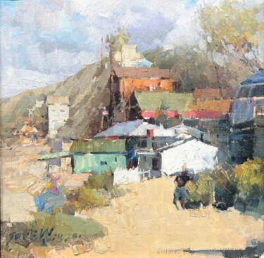 Painting titled "Crystal Cove in Lag…" by Jove Wang, Original Artwork, Oil