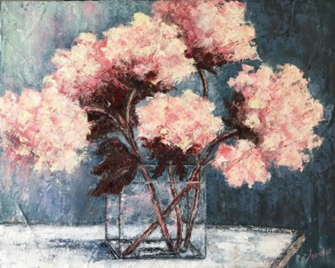 Peinture intitulée "HORTENSIAS" par Joy Jourdet, Œuvre d'art originale, Huile