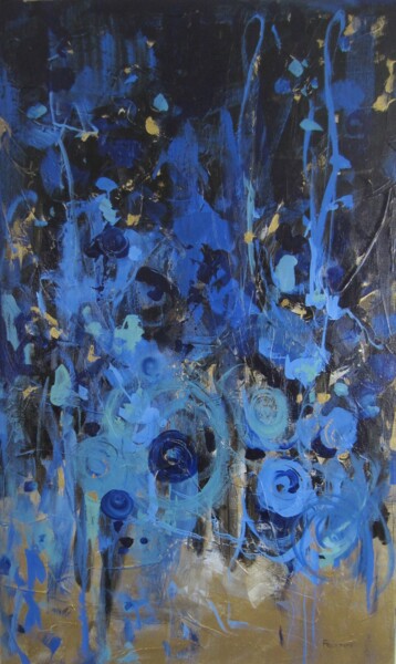 Malerei mit dem Titel "Tranquility In Blue" von Joyce Fournier, Original-Kunstwerk, Acryl Auf Keilrahmen aus Holz montiert
