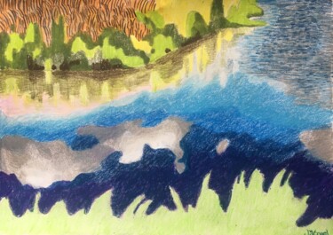 Dessin intitulée "Waterreflection" par Joyce Van Den Engel, Œuvre d'art originale, Crayon