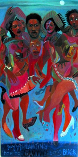 Painting titled "Jazzy Dancing" by Joyce Owens, Original Artwork, Acrylic