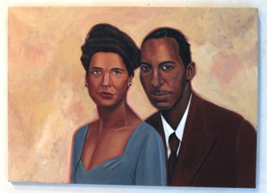 Painting titled "Ed Gordon's parents" by Joyce Owens, Original Artwork, Acrylic