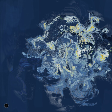 Цифровое искусство под названием "Flower blue" - Jp Eugster, Подлинное произведение искусства, Цифровая живопись