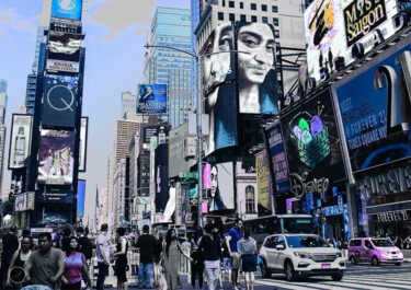 Цифровое искусство под названием "Streets Downtown" - Jp Eugster, Подлинное произведение искусства, Фотомонтаж
