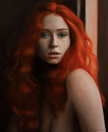 Картина под названием "Ginger" - Jean-Pierre André Leclercq, Подлинное произведение искусства, Масло Установлен на Деревянна…