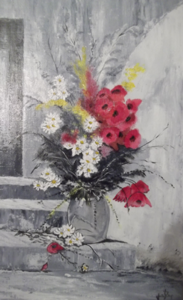 Peinture intitulée "bouquet de fleurs d…" par Jean Pierre Goasdoue, Œuvre d'art originale, Huile