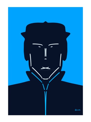 Arte digital titulada "L'Homme Bleu - Comp…" por Jph Mugler, Obra de arte original, Trabajo Digital 2D