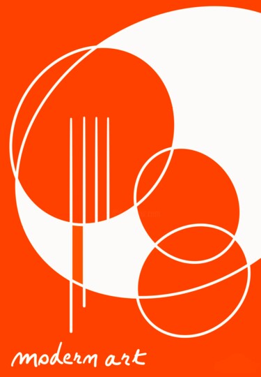 Grafika cyfrowa / sztuka generowana cyfrowo zatytułowany „Modern Art - Orange” autorstwa Jph Mugler, Oryginalna praca, 2D pr…