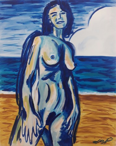 Картина под названием "A-la-plage" - Jean Philippe Dufau, Подлинное произведение искусства, Акрил