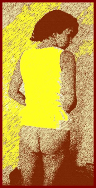 Arts numériques intitulée "Dos jaune" par Jean Philippe Dufau, Œuvre d'art originale, Travail numérique 2D