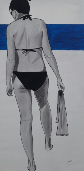 绘画 标题为“A la plage 2” 由Jean Philippe Dufau, 原创艺术品, 丙烯