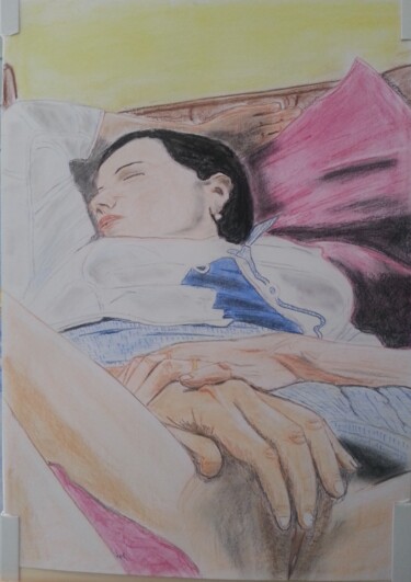 Dessin intitulée "Jeu de main 4" par Jean Philippe Dufau, Œuvre d'art originale, Pastel