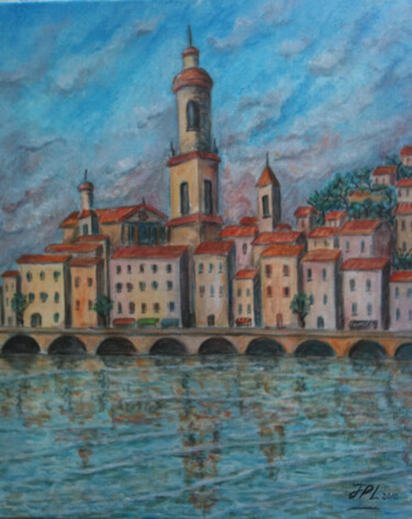 Peinture intitulée "Menton" par Jean-Pierre Loubinoux, Œuvre d'art originale, Acrylique Monté sur Châssis en bois