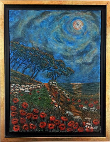 Painting titled "Ronde de nuit" by Jean-Pierre Loubinoux, Original Artwork, Acrylic Mounted on Wood Stretcher frame