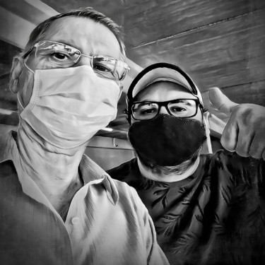 Photographie intitulée "zé e zé na pandemia" par Jose Americo Jsilvares, Œuvre d'art originale, Photographie manipulée