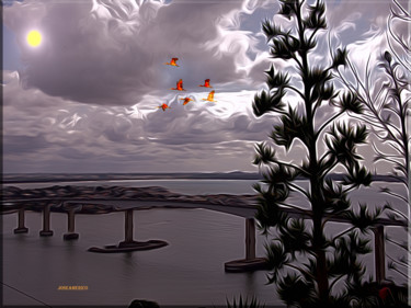 Fotografia intitolato "pont sous le ciel" da Jose Americo Jsilvares, Opera d'arte originale, Fotografia manipolata