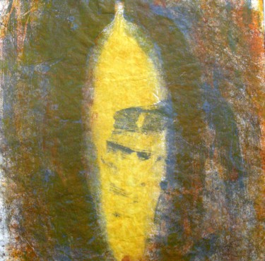 Painting titled "yellow bottle" by June Stapleton, Original Artwork, Oil