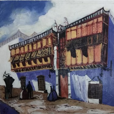 Pintura titulada "Lima colonial, call…" por Javier Alberto Torres Saybay, Obra de arte original, Acrílico