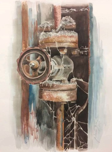 Painting titled "Rouille" by Juliana Birrento, Original Artwork, Watercolor
