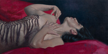 Картина под названием "Mujer sobre telas r…" - Juan Álvarez Cebrián, Подлинное произведение искусства, Масло Установлен на Д…