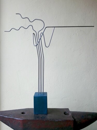 Escultura titulada ""TIRO CON CARABINA…" por Juan Carlos Sánchez De La Nieta, Obra de arte original, Metales