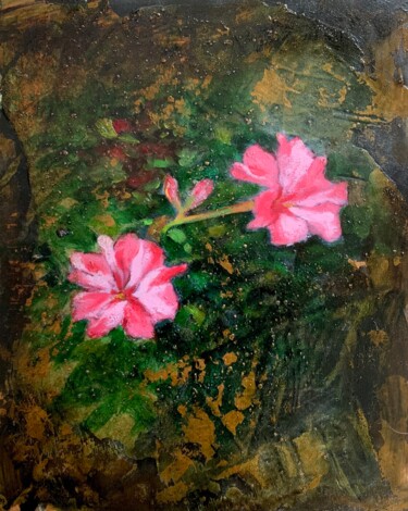 Pittura intitolato "Campanillas rosas" da Juan José Molina Gallardo, Opera d'arte originale, Olio
