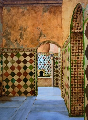 「Baño árabe IV」というタイトルの絵画 Juan José Molina Gallardoによって, オリジナルのアートワーク, オイル