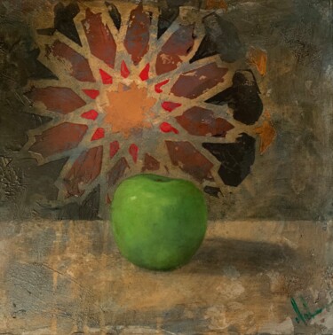 Malerei mit dem Titel "Manzana verde" von Juan José Molina Gallardo, Original-Kunstwerk, Öl
