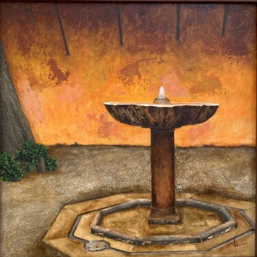 Pintura titulada "Fuente de la Alhamb…" por Juan José Molina Gallardo, Obra de arte original, Oleo