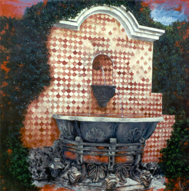 Peinture intitulée "Fuente monacal" par Juan José Molina Gallardo, Œuvre d'art originale, Huile