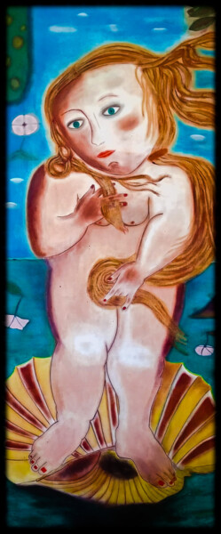 Pittura intitolato "VENUS DE BOTTICELLI" da Juan Saenz, Opera d'arte originale, Olio Montato su artwork_cat.