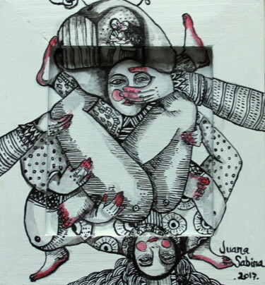 Schilderij getiteld "Tierra roja" door Juana Sabina Ortega, Origineel Kunstwerk, Acryl