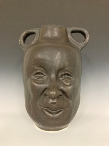 Sculpture titled "Black Face Jug Seri…" by Juarez Hawkins, Original Artwork, Clay
