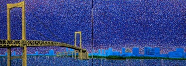 Painting titled "Rainbow bridge Toky…" by Juchul Kim, Original Artwork, Oil