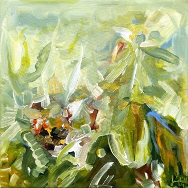 Картина под названием "Springtime Whispers" - Judith Riemer, Подлинное произведение искусства, Акрил Установлен на Деревянна…
