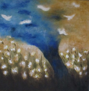 Painting titled "Gulls" by Judith Ruiz, Original Artwork, Oil