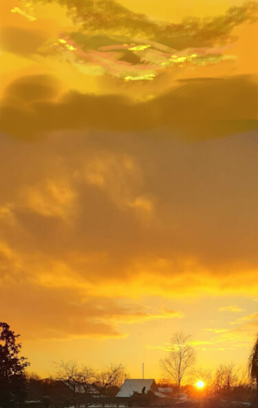 Photographie intitulée "Golden Sky" par Judith Simonis, Œuvre d'art originale, Photographie numérique