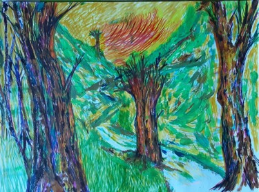 Pintura titulada "Into The Valley" por Judith Simonis, Obra de arte original, Acrílico