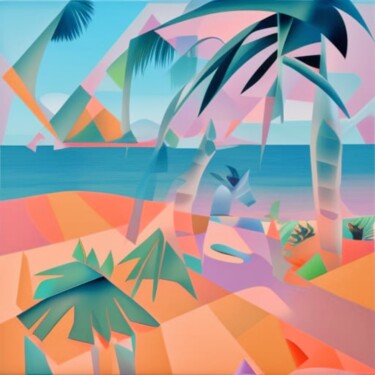 제목이 "Tropical Abstract"인 디지털 아트 Judith Simonis로, 원작, AI 생성 이미지