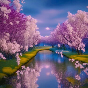 Digital Arts με τίτλο "Cherry Blossom" από Judith Simonis, Αυθεντικά έργα τέχνης, Εικόνα που δημιουργήθηκε με AI