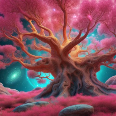 Digitale Kunst mit dem Titel "Worldtree" von Judith Simonis, Original-Kunstwerk, KI-generiertes Bild