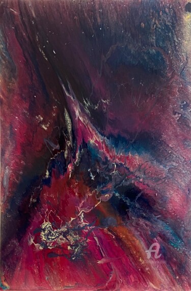 Schilderij getiteld "Rupture" door Judydcreates, Origineel Kunstwerk, Hars Gemonteerd op Frame voor houten brancard