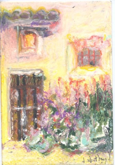 Painting titled "Flowered Door" by Juli Southmayd, Original Artwork