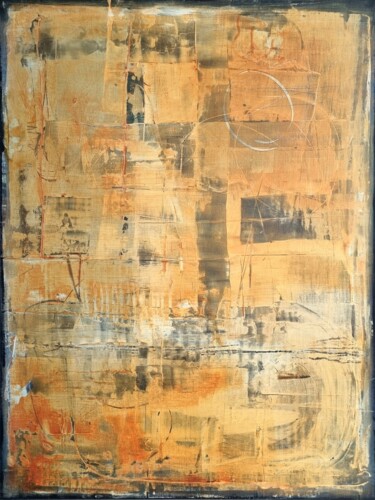 Painting titled "Golden Glow" by Julia Analena Hollmann, Original Artwork, Acrylic Mounted on Wood Stretcher frame