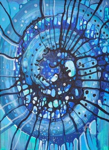 제목이 "Blue abstract portal"인 미술작품 Julia Brinkfrau로, 원작, 아크릴