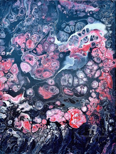 Painting titled "Black red abstract…" by Julia Brinkfrau, Original Artwork, Acrylic